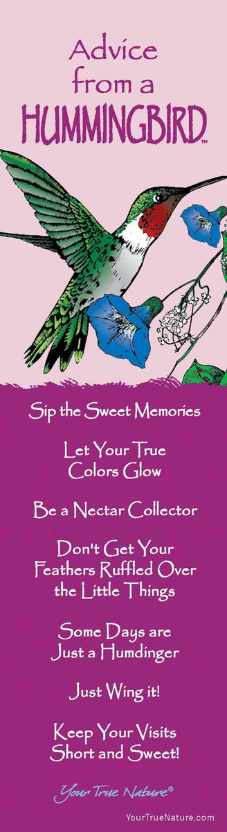 Advice from a Hummingbird Laminated Bookmark – Woodford Cedar Run ...