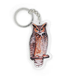 Load image into Gallery viewer, Great Horned Owl Double-Sided Acrylic Keychain
