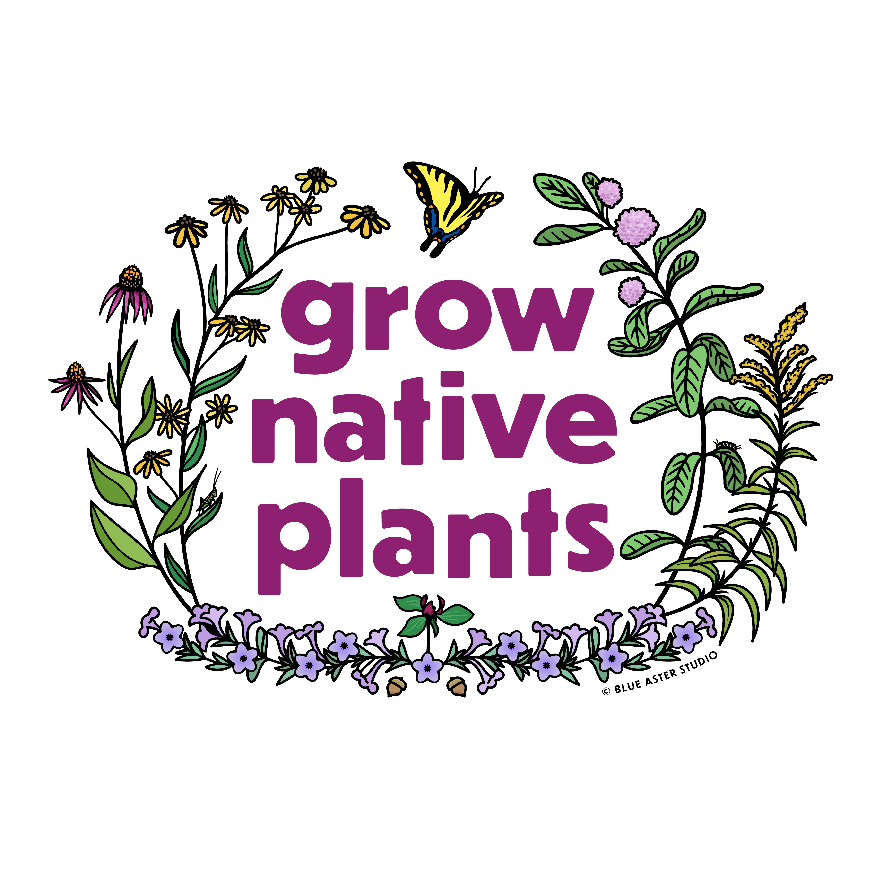 Grow Native Plants Sticker
