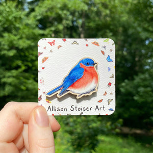 Eastern Bluebird Wooden Pin