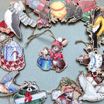 Load image into Gallery viewer, Festive Rabbit Wooden Ornament
