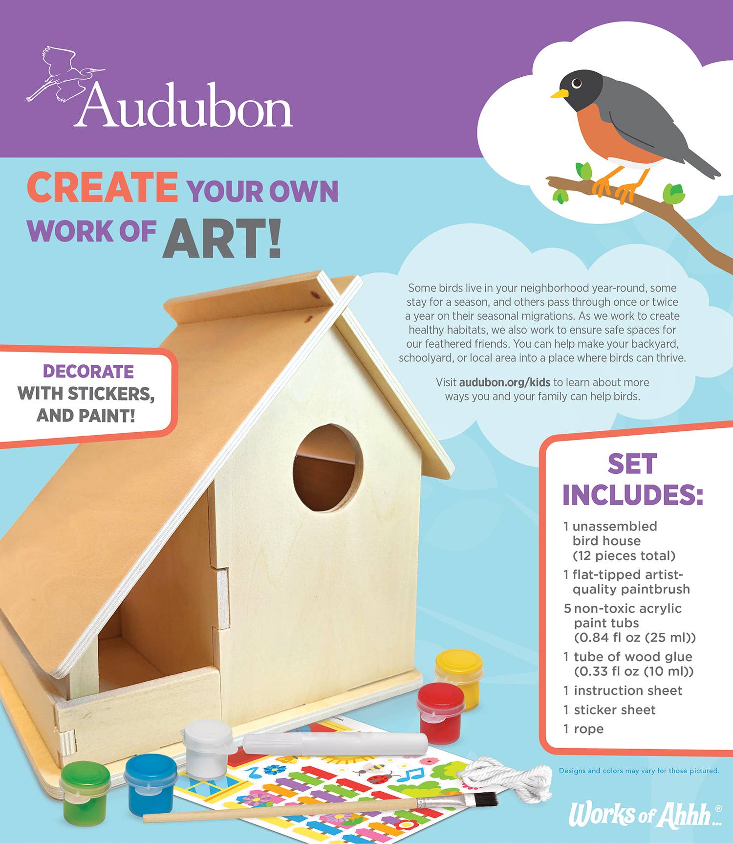 Audubon - Birdhouse Wood Craft Set