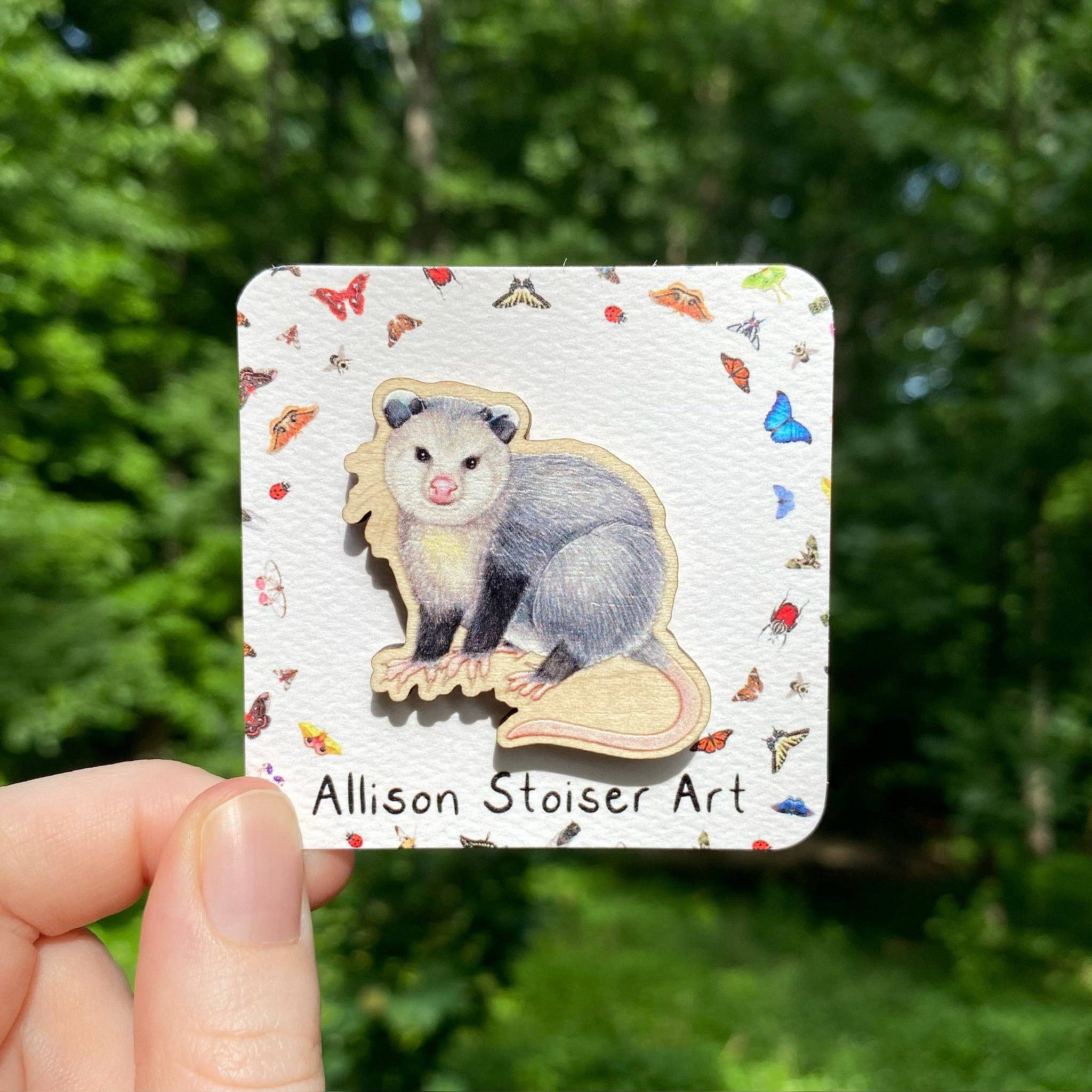 Opossum Wooden Pin