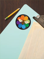 Load image into Gallery viewer, Bee Rainbow Flower Sticker
