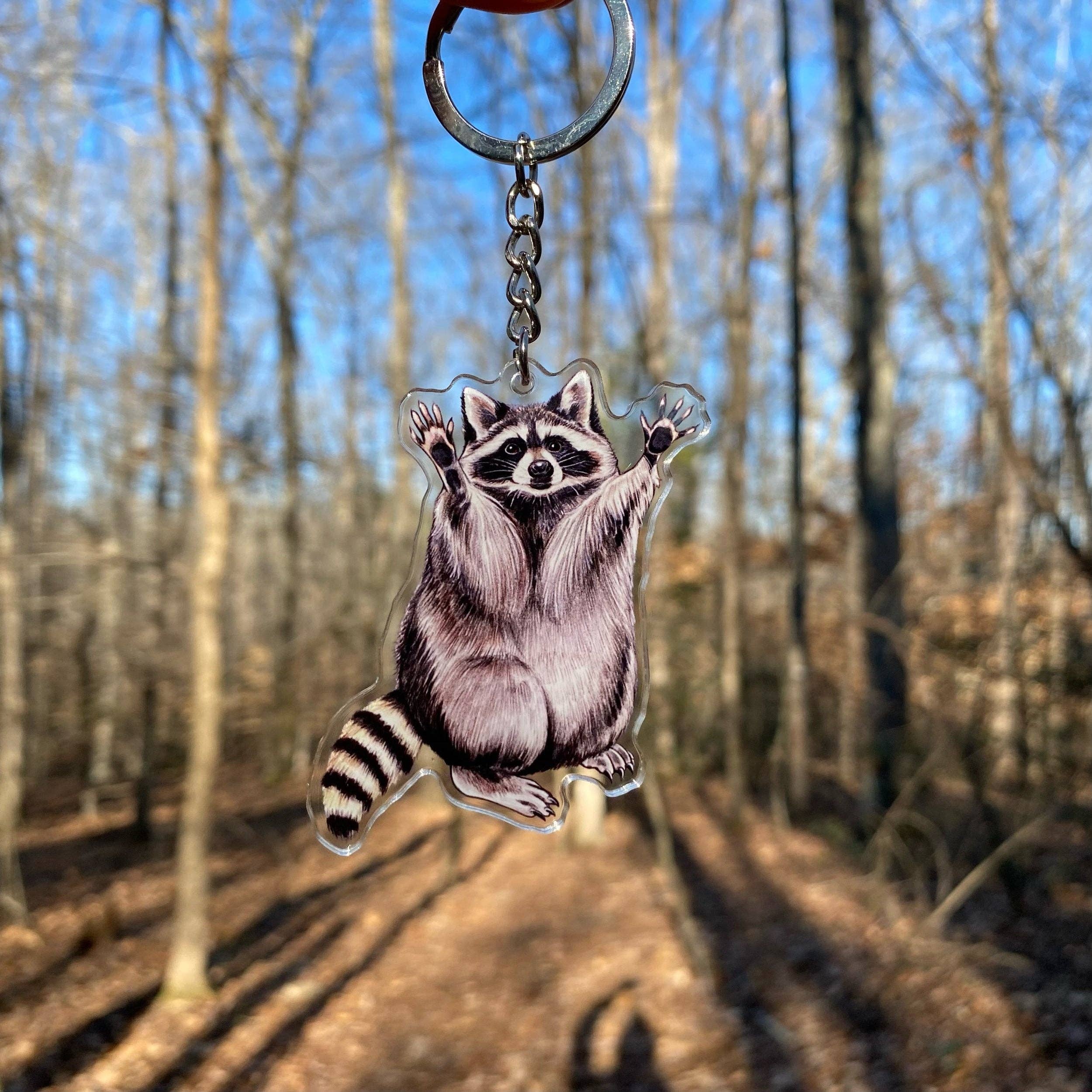Pvc Raccoon Keychain Raccoon Double-Sided Acrylic Keychain – Woodford Cedar Run Wildlife Refuge