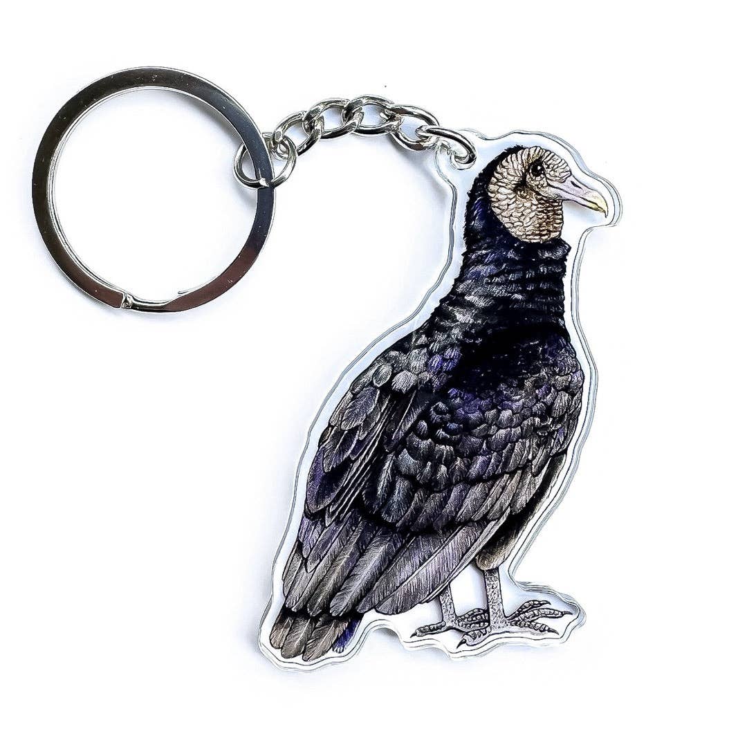 Black Vulture Double-Sided Acrylic Keychain