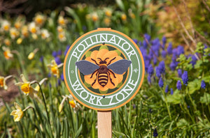 Bees' Pollinator Work Zone - Garden Sign