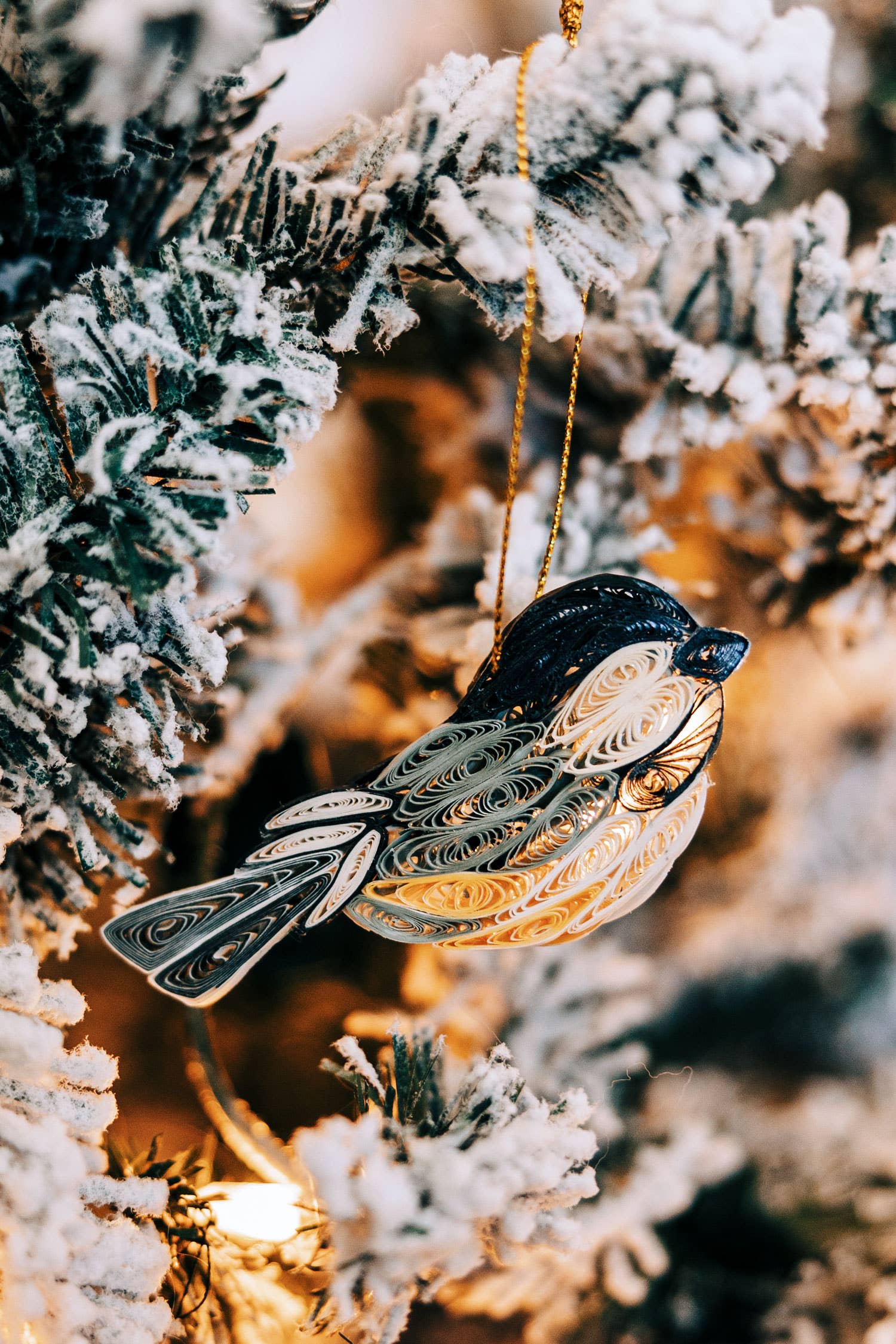 Quill Chickadee Ornament