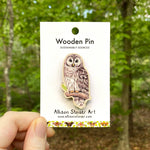 Load image into Gallery viewer, Barred Owl Wooden Pin
