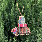 Load image into Gallery viewer, Festive Turtle Wooden Ornament
