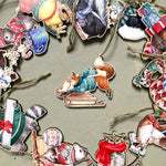 Load image into Gallery viewer, Festive Fox Wooden Ornament
