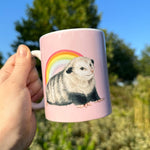 Load image into Gallery viewer, Happy Opossum Rainbow Mug
