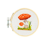 Load image into Gallery viewer, Mini Cross Stitch Embroidery Kit - Mushroom
