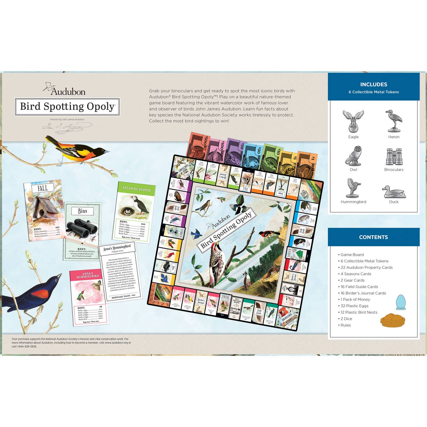 Audubon Bird Spotting Opoly Board Game