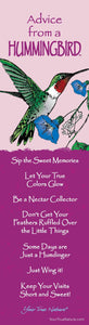 Advice from a Hummingbird Laminated Bookmark