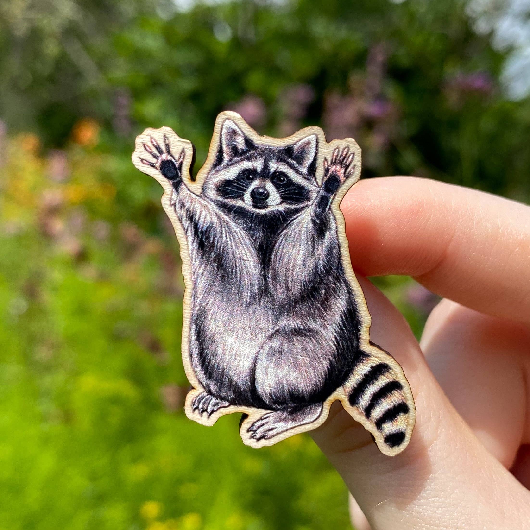 Raccoon Wooden Pin