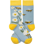 Load image into Gallery viewer, Bees And Daisies Socks
