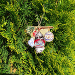 Load image into Gallery viewer, Festive Opossum Wooden Ornament
