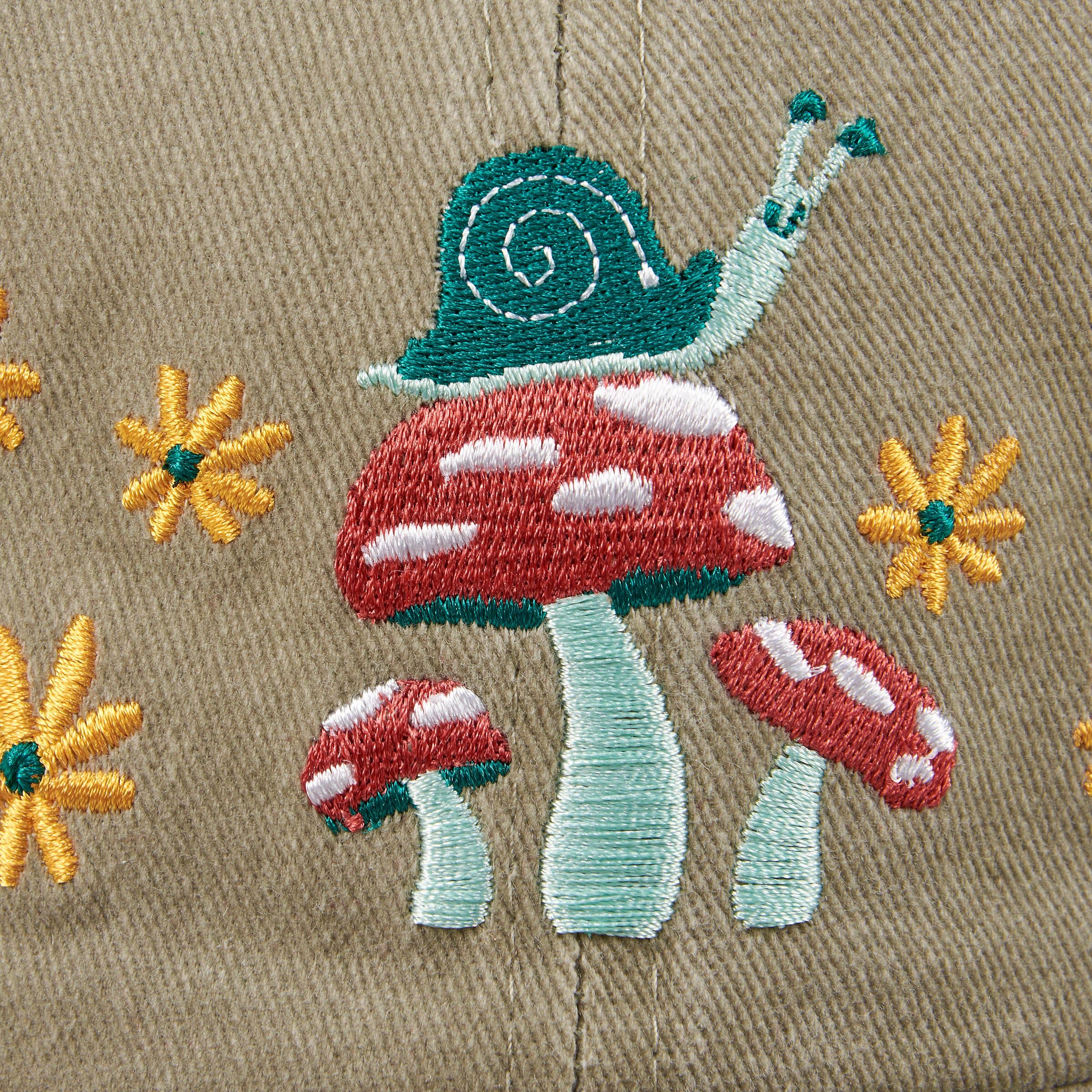 Mushroom and Snail Baseball Cap