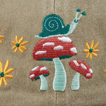 Load image into Gallery viewer, Mushroom and Snail Baseball Cap
