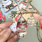 Load image into Gallery viewer, Festive Opossum Wooden Ornament
