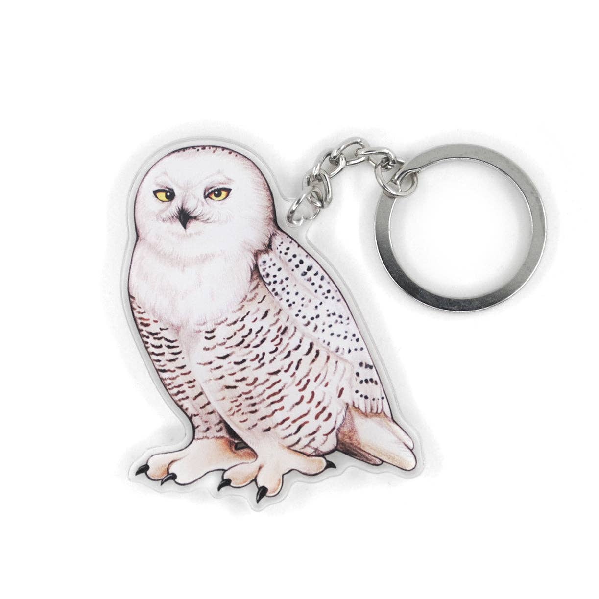 Snowy Owl Double-Sided Acrylic Keychain