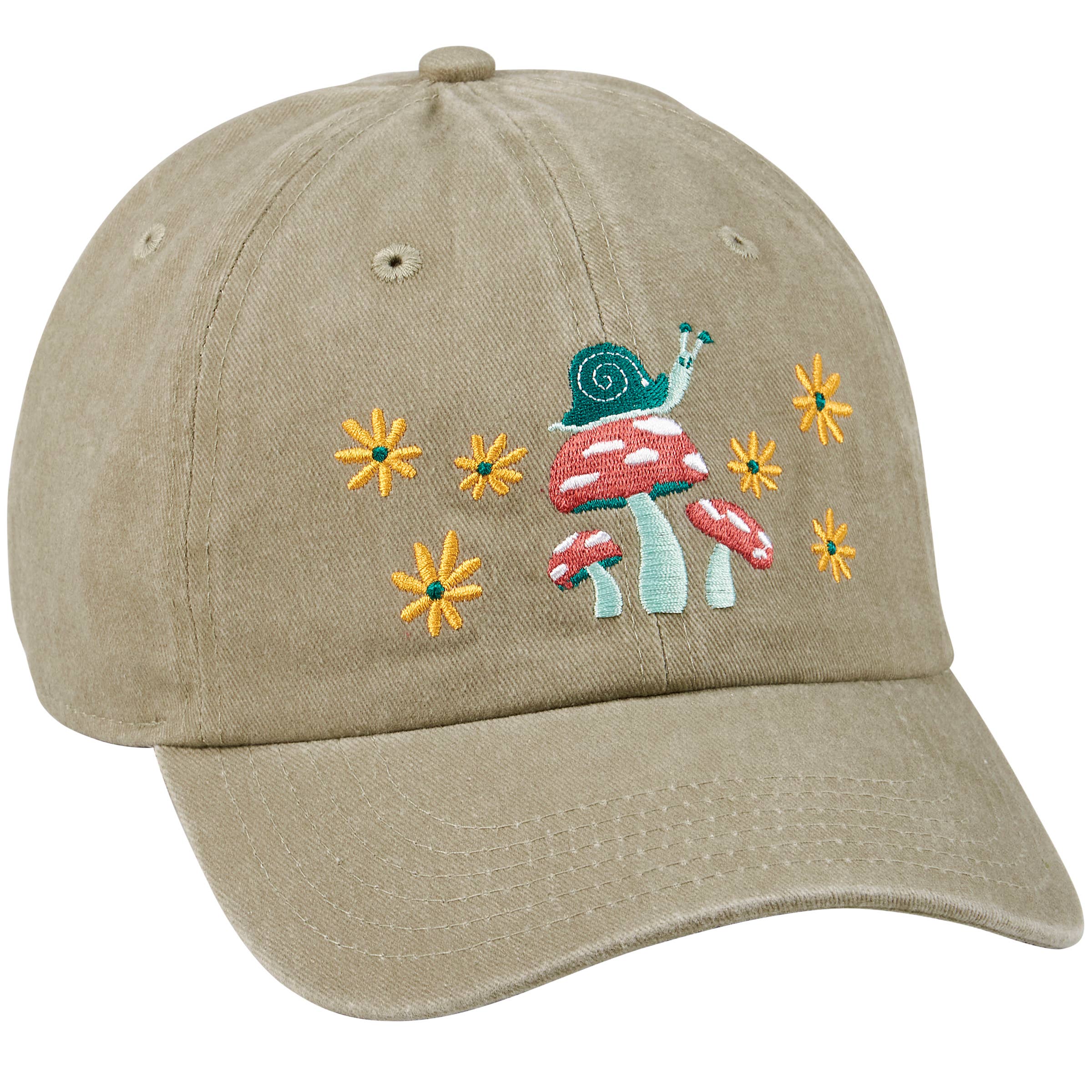 Mushroom and Snail Baseball Cap