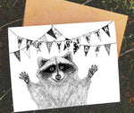 Load image into Gallery viewer, Happy Birthday Raccoon Card
