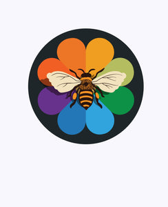 Bee Rainbow Flower Sticker