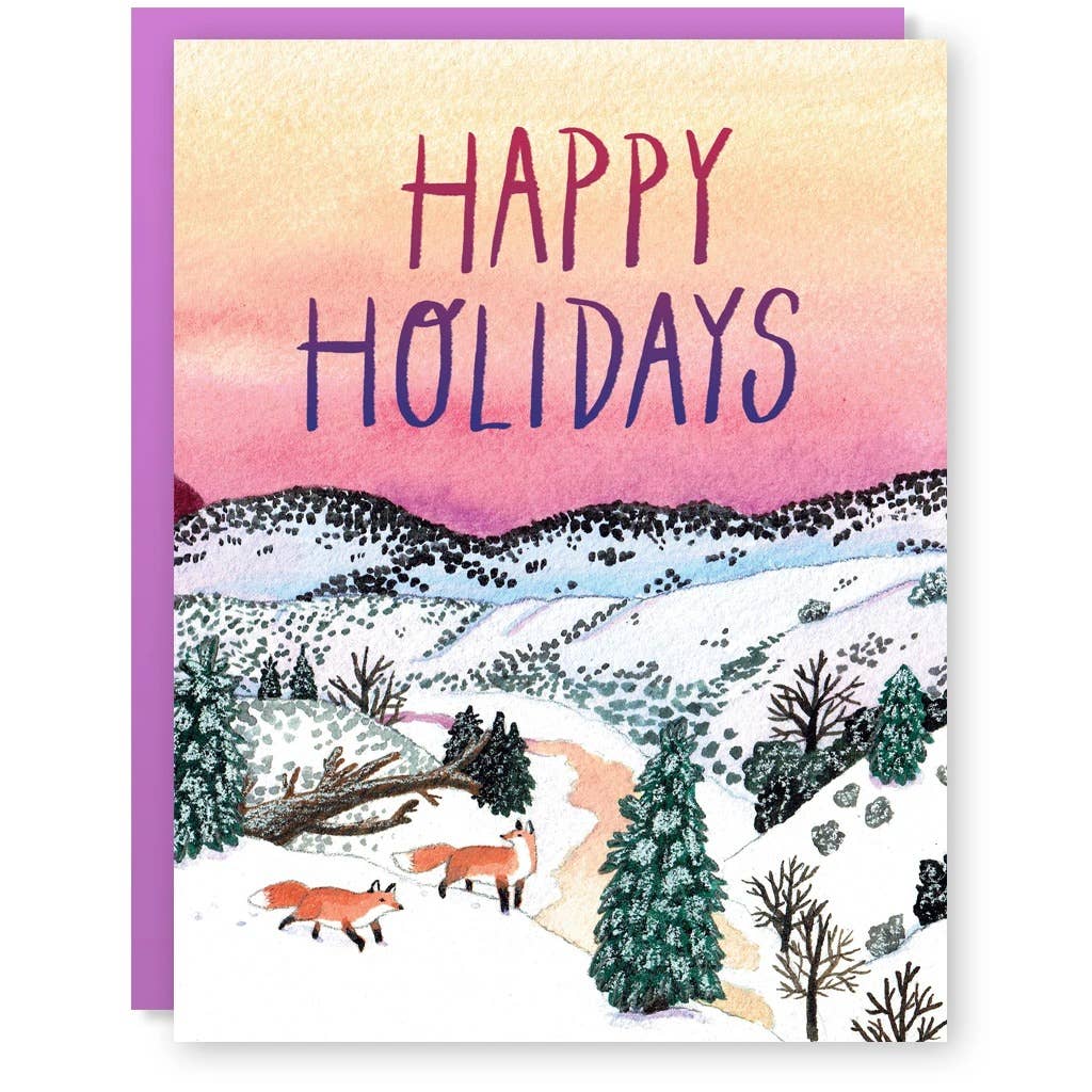 SALE- Holiday Foxes Card