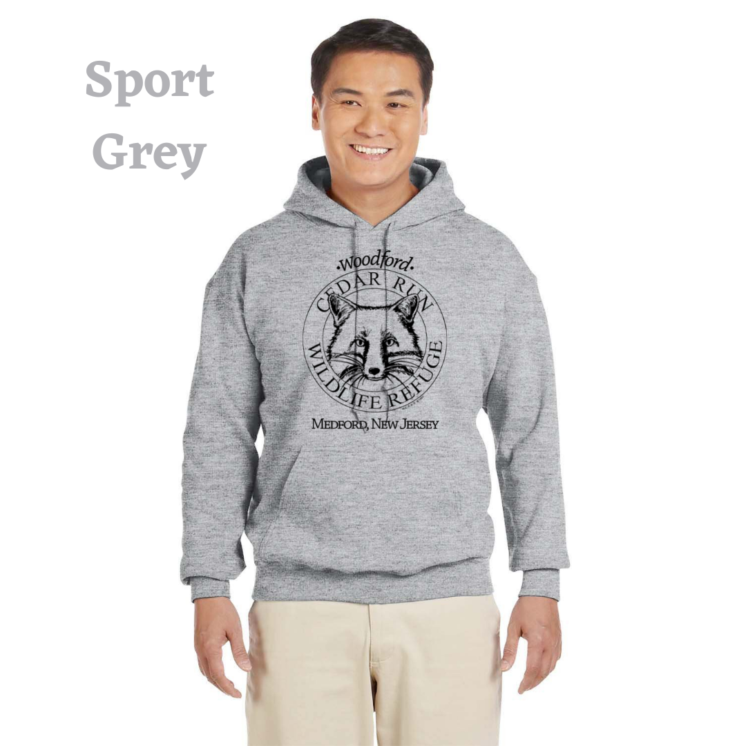 Adult Pullover Hooded Sweatshirt with Black Logo