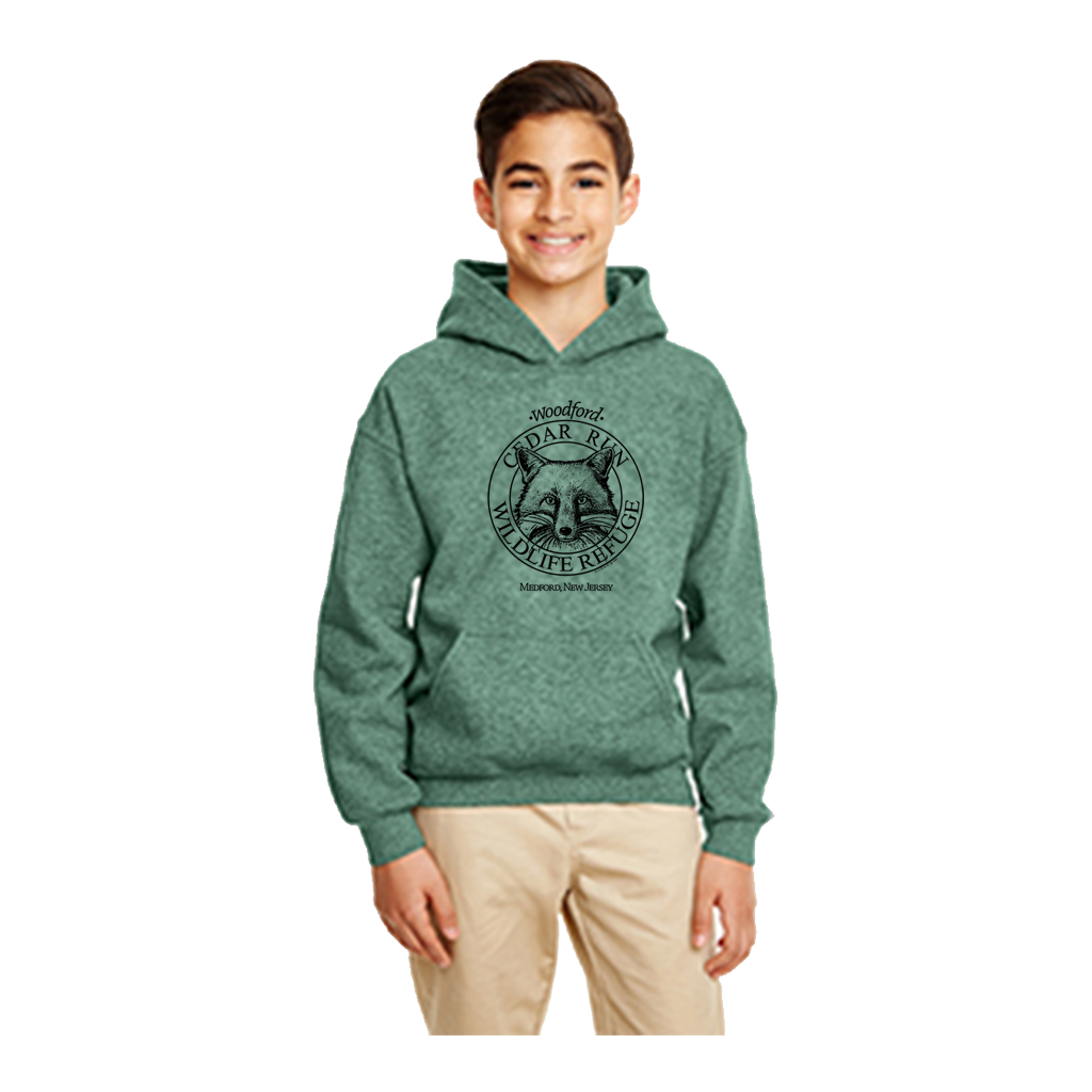 Youth Pullover Hooded Sweatshirt with Black Logo