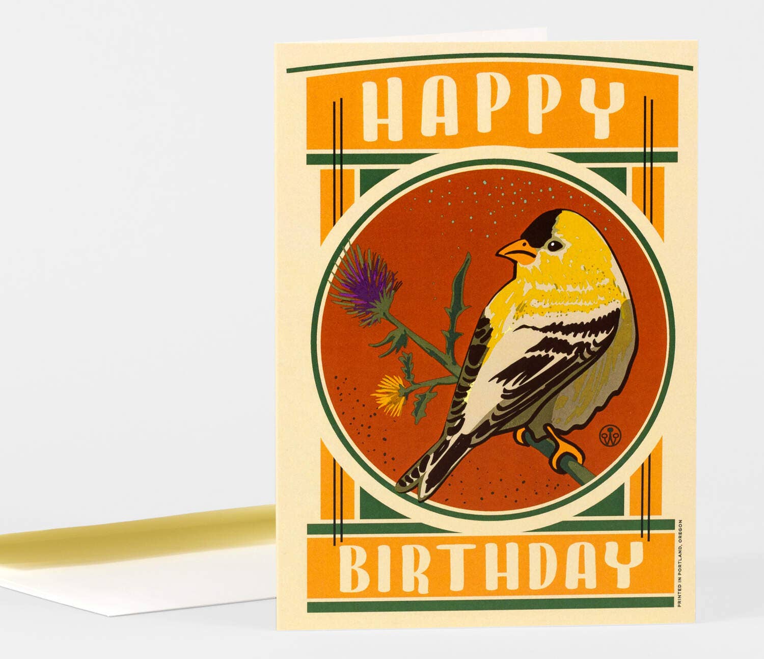 Happy Birthday Goldfinch Greeting Card